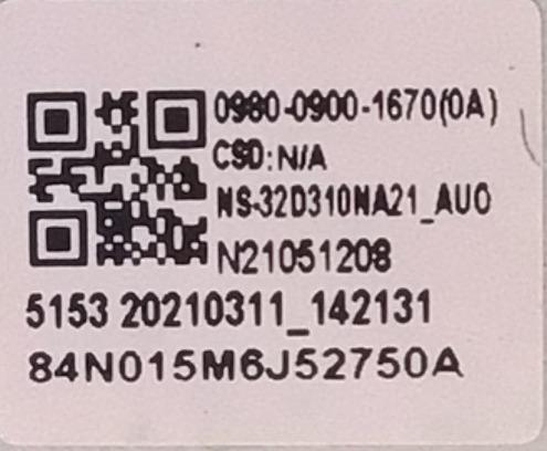 MAIN FUENTE COMBO PARA TV INSIGNIA ORIGINAL / NUMERO DE PARTE 0980-0900-1670 / TP.MS3553W.PB765 / N21051208-0A02808 / DISPLAY T320XVN02.G / MODELO NS-32D310NA21 - Imagen 3
